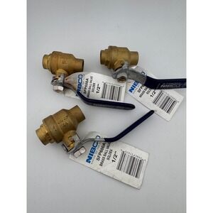 NIBCO SFP600A 1/2 Inch Brass Ball Valve Solder 600 CWP Lot of 3